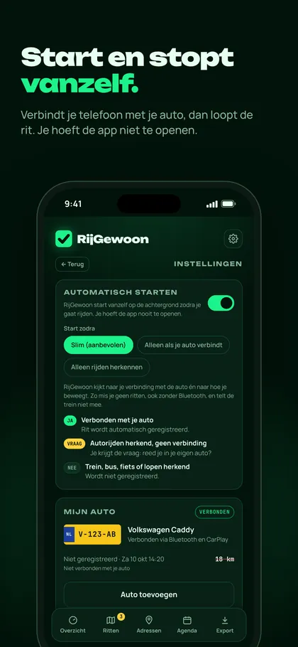 RijGewoon-app: start en stopt vanzelf